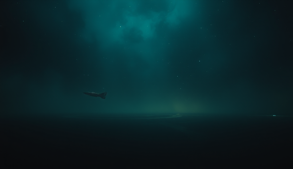 AI-generated illustration: A dark, starry void with nebulous swirls, lone spacecraft drifting silently in the distance.